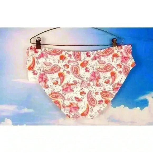 NWT TIME & TRU Bikini PINK Print Bottom LINED Mid Rise Swim Bathing suit size XL - Picture 2 of 5